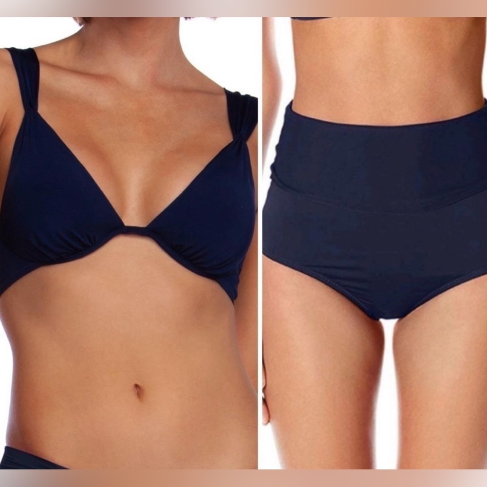 Trina Turk Convertible Roll Down High Waist Bikini
